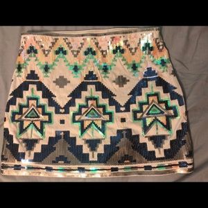 EXPRESS Aztec Sequin Skirt!